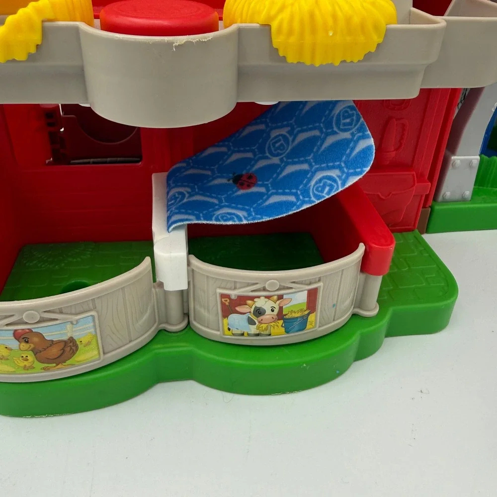 Fisher-Price Little People Caring for Animals Farm Toddler Playset Red White